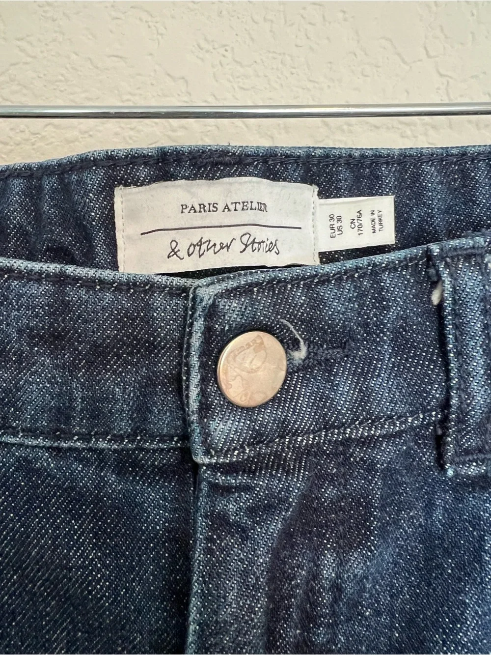 & Other Stories Paris Atelier Dark Wash Wide Leg Jeans High Rise - Picture 3 of 6